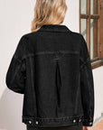 Stripe Denim Chest Pocket Oversize Jacket