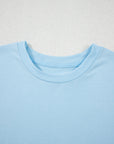 Solid Short Sleeve Crew Neck Tee