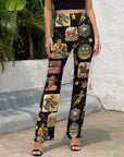 Baha Ranch Vintage Cowboy Collage Western Flare Pants