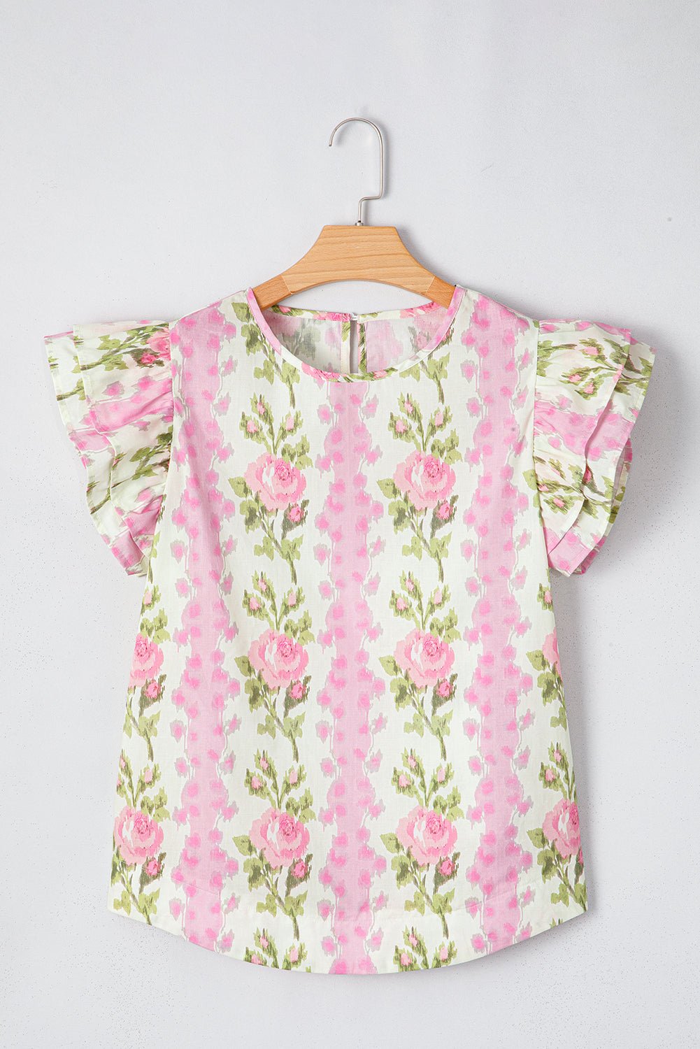 Floral Ruffle Short Sleeve Top