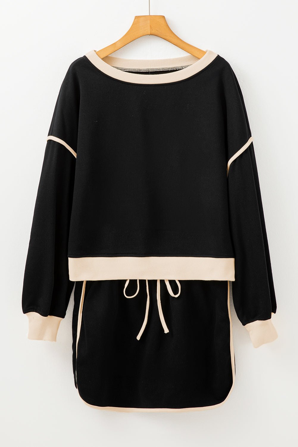 Violeta Loose Pullover and Lace-up Waist Skort Set