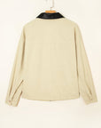 Textured Zip-Up Collared Faux Leather Jacket