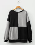 Colorblock Crewneck Henley Sweatshirt