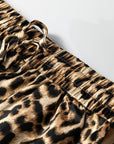 Leopard Collared 3/4 Sleeve Shirt and Pants Set