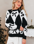 Daetta Rhombus Knit Loose Sweater