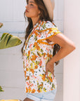 Ailany Short Sleeve Floral Blouse