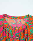 Floral Batwing Sleeve Button-Up Shirt