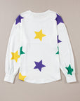 Mardi Gras Star Long Sleeve Top
