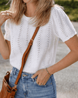 Lavender Puff Sleeve Crewneck Sweater