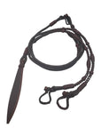 Dark Romel Reins with Red Rawhide