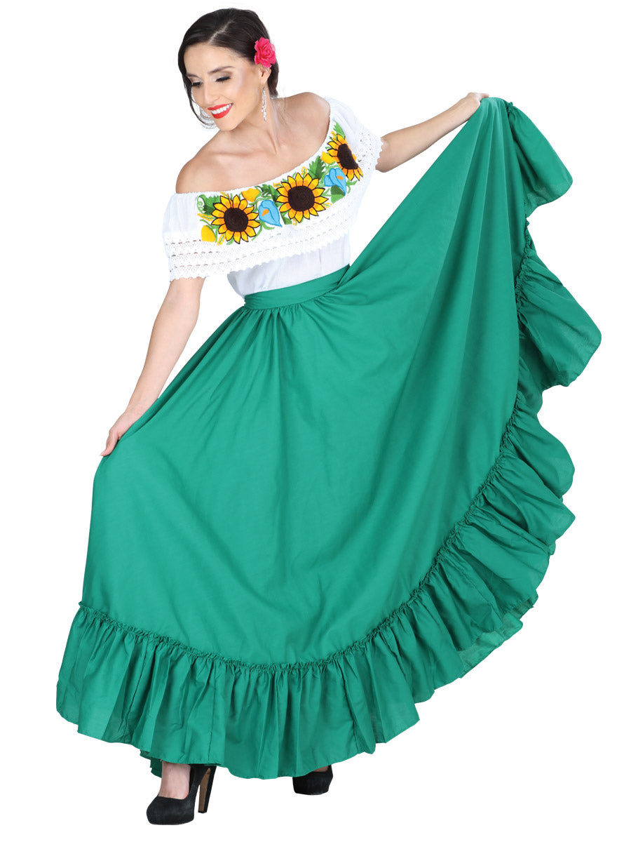 Dancing Skirt Doble Vuelo 100% Cotton in Green