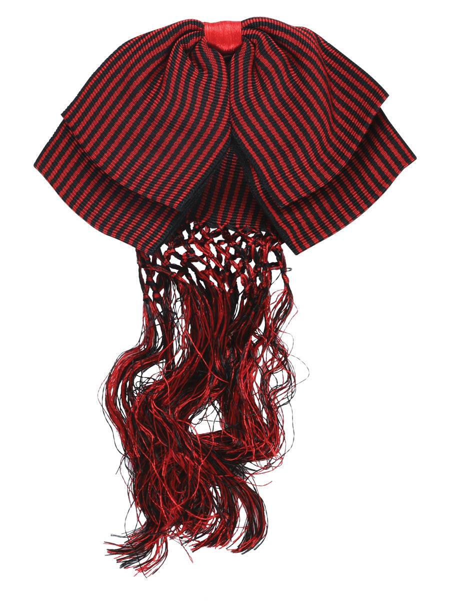 Mexican Charro Bow Tie 85% Articela, 15% Polyester in Red/Black