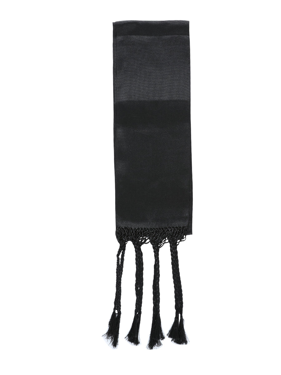 Mexican Charro Sash-Belt — 50% Cotton, 50% Polyester in Black