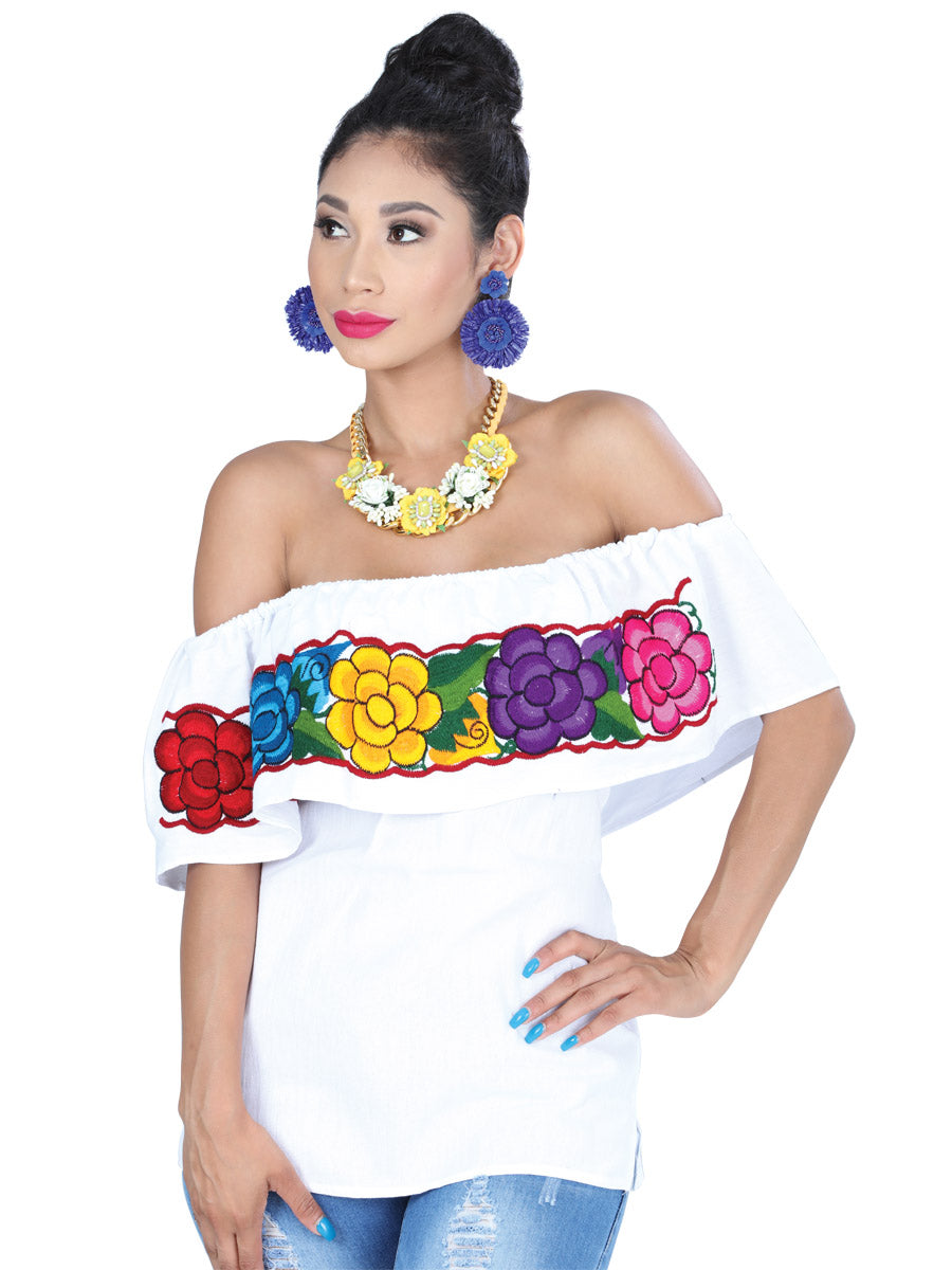 Artisanal Embroidered Blouse 100% Cotton in White