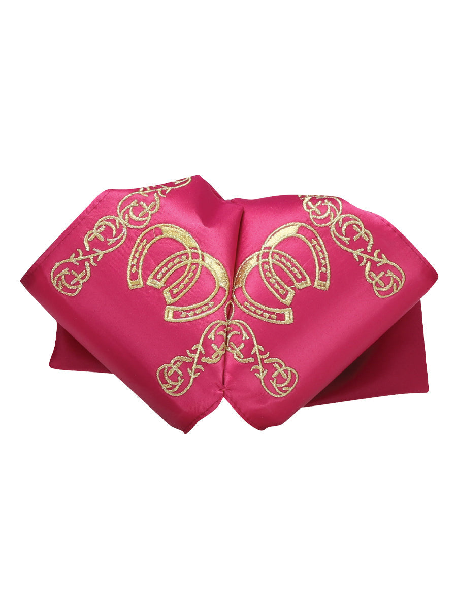 Mexican Charro Bow Tie 100% Polyester in Fuchsia/Gold