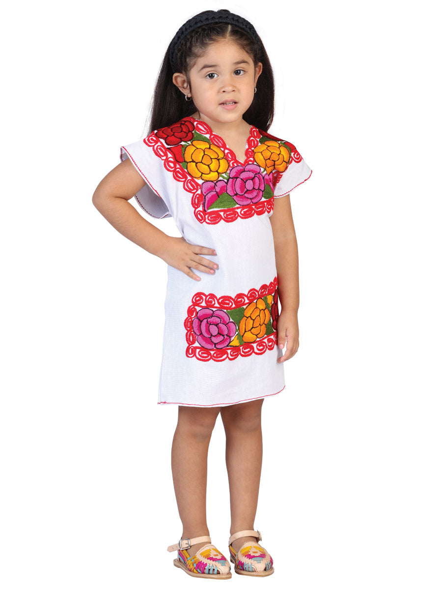 Mexican Girl's Dress 50% Cotton, 50% Polyester in White