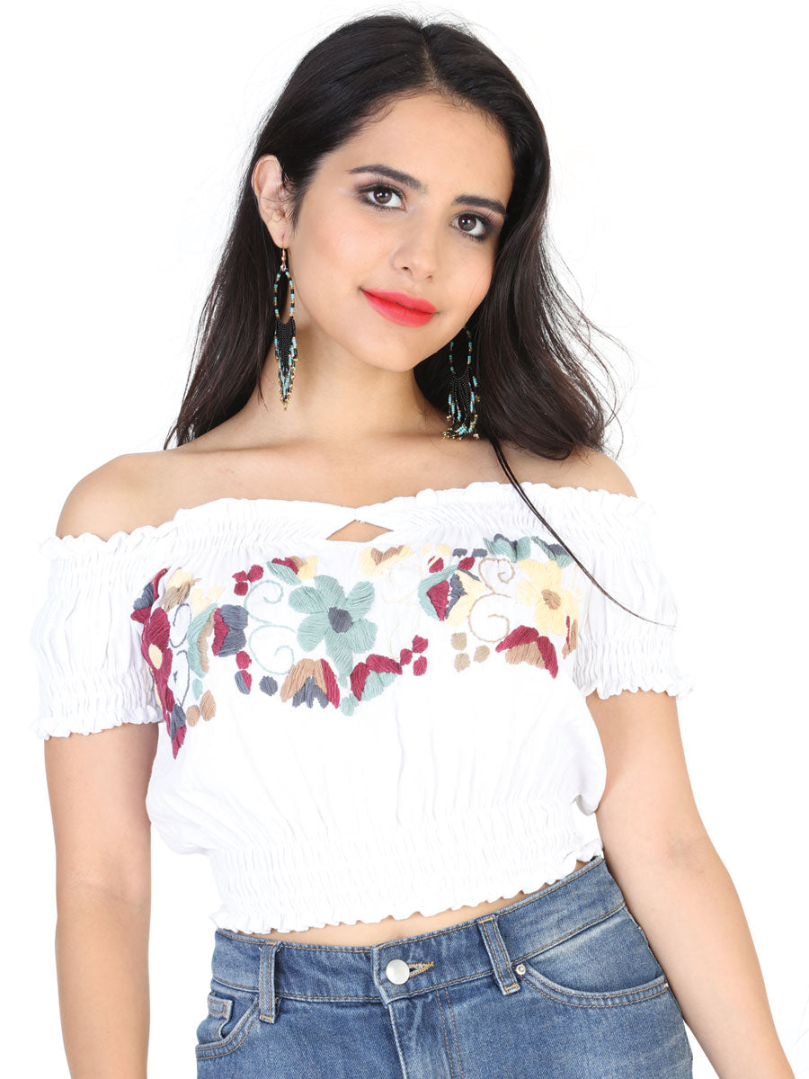 Artisanal Embroidered Blouse 100% Cotton in White
