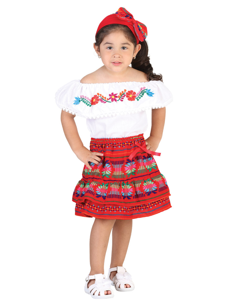 Artisanal Embroidered Set 100% Cotton in Red