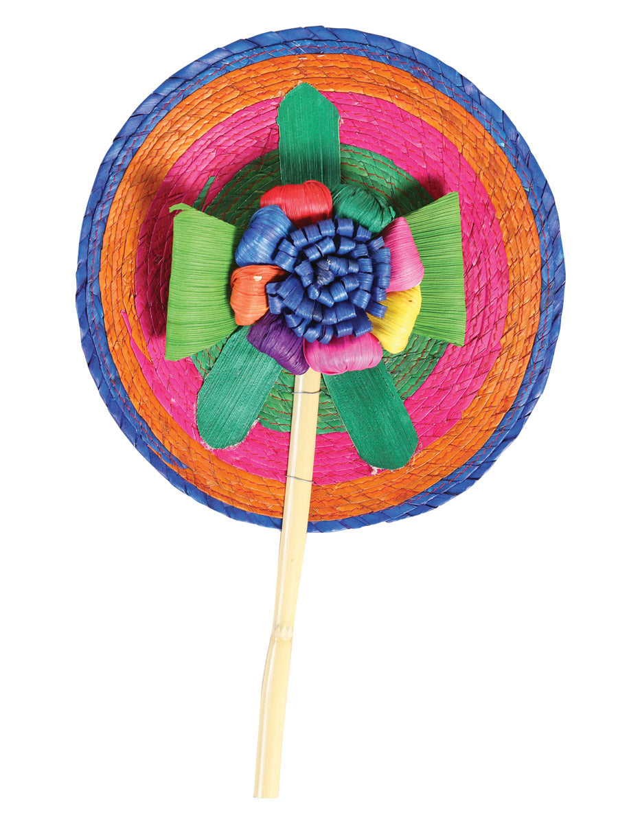 Artisanal Hand Fan 100% Palm Leaf and Bamboo in Multicolor