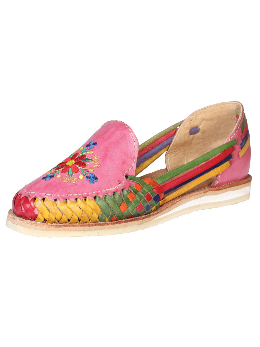 Mexican Artisanal Sandals — Leather in Pink