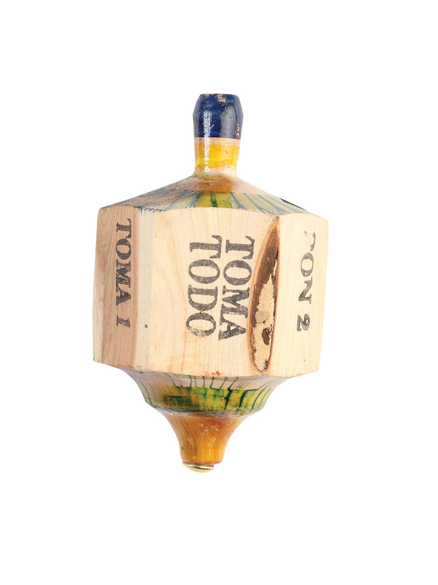 Mexican Artisanal Toy Pirinola — Wood in Multicolor