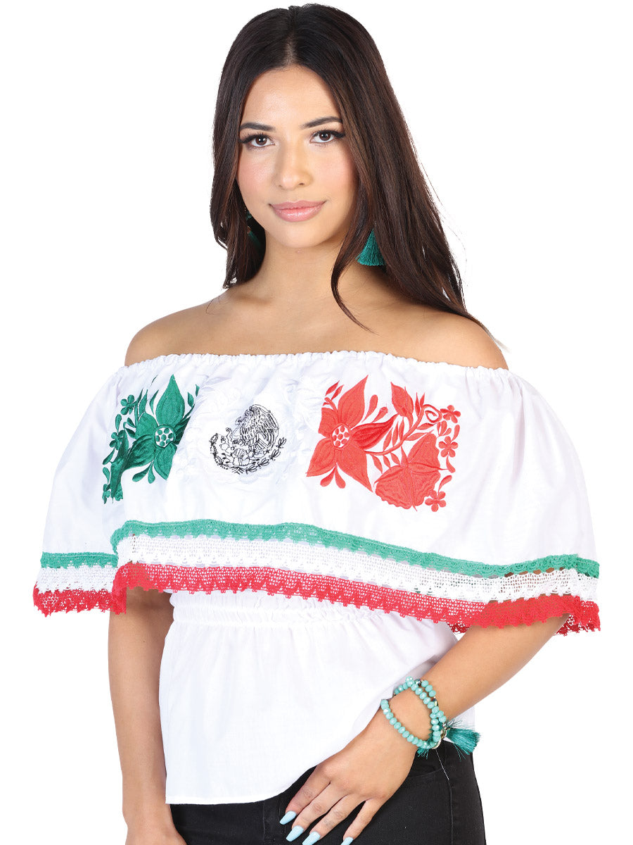Artisanal Embroidered Blouse 100% Cotton in White