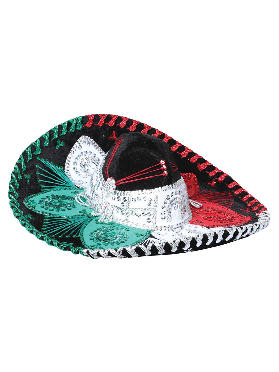 Youth Mexican Charro Hat — Velvet in Tricolor
