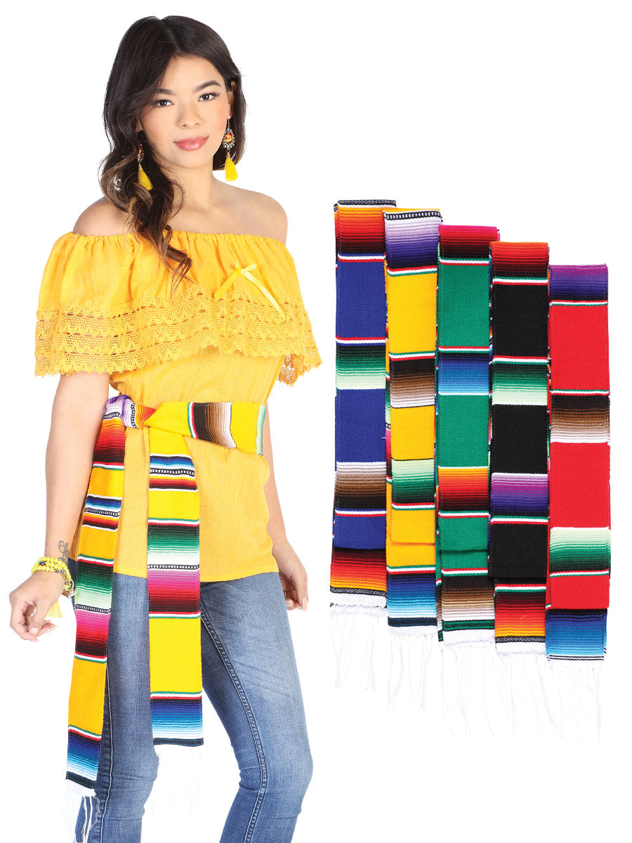 Artisanal Zarape Stole 50% Cotton, 50% Polyester in Multicolor