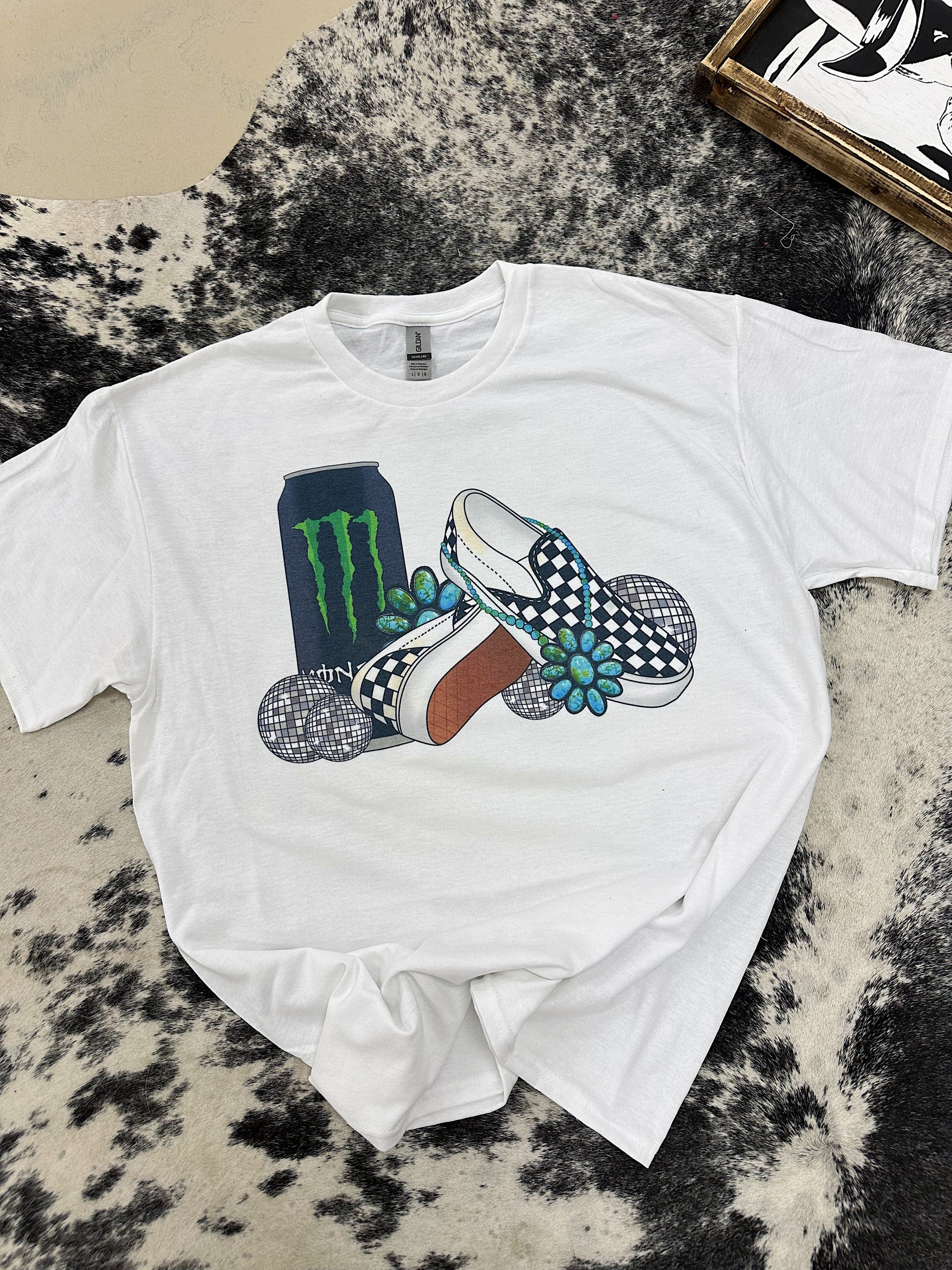 Turquoise &amp; Monster TEE or CREWNECK