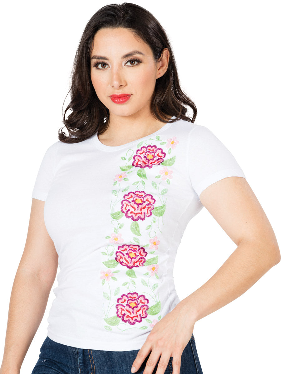 Artisanal Embroidered T Shirt in White