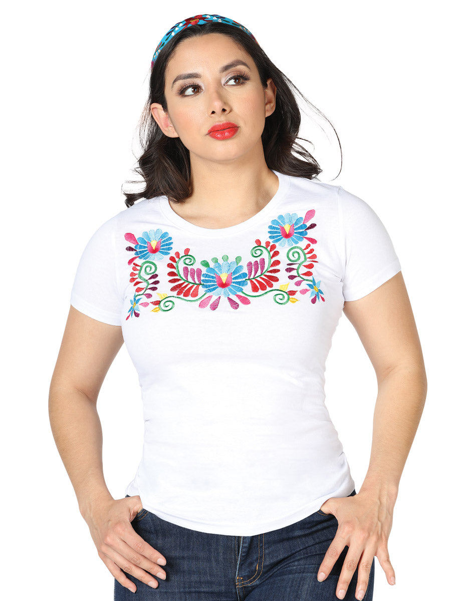 Artisanal Embroidered T Shirt in White