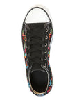Artisanal Embroidered Sneakers — Textile Canvas in Black