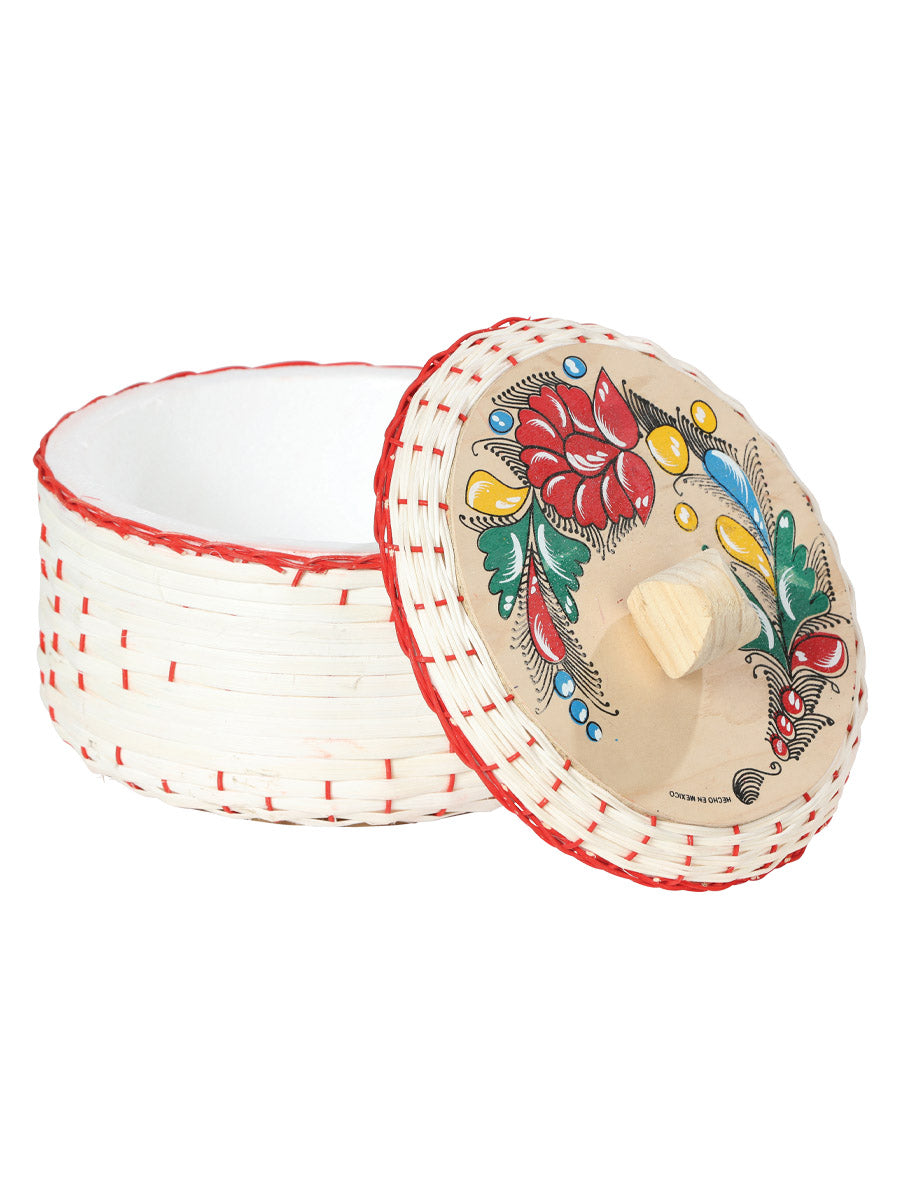Artisanal Tortilla Warmer 100% Palm Leaf in Red