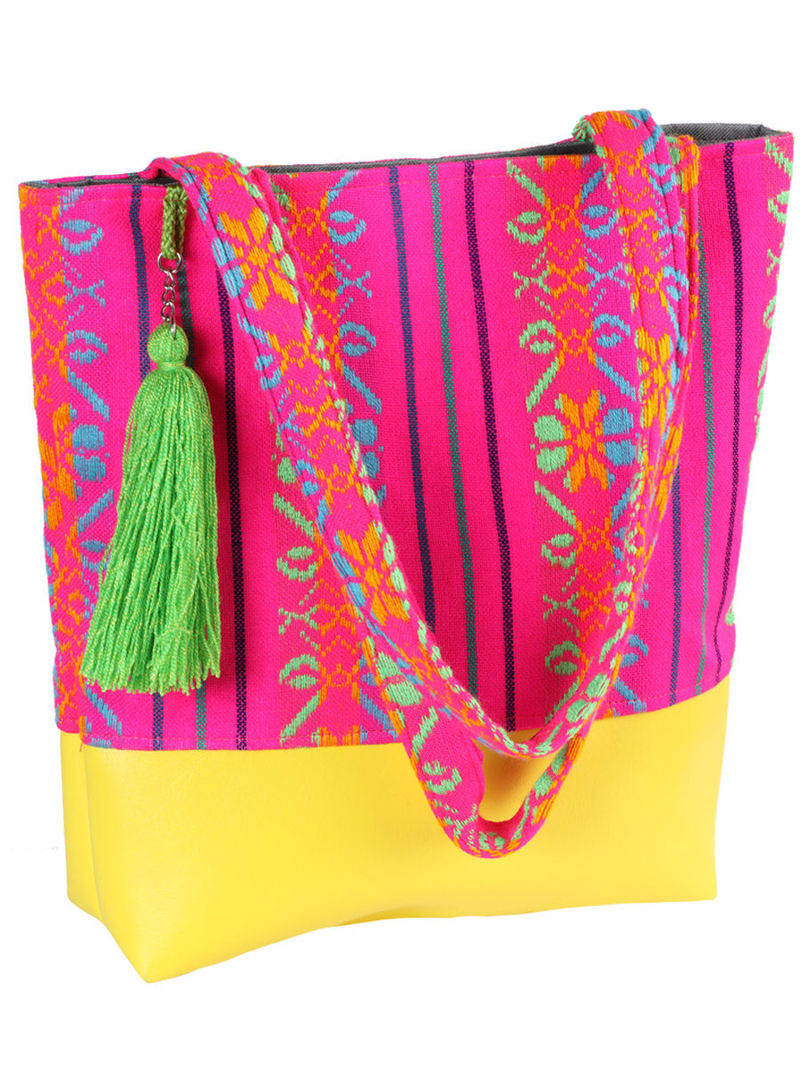 Mexican Artisanal Handbag 100% Polyester in Pink