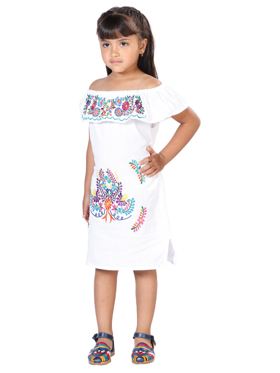 Artisanal Embroidered Dress 100% Cotton in White