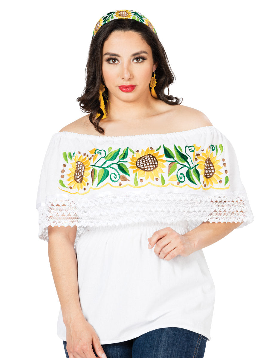 Artisanal Embroidered Blouse 100% Cotton in White
