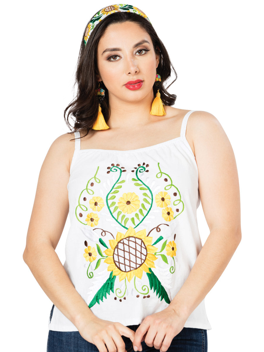 Artisanal Embroidered Blouse 100% Cotton in White