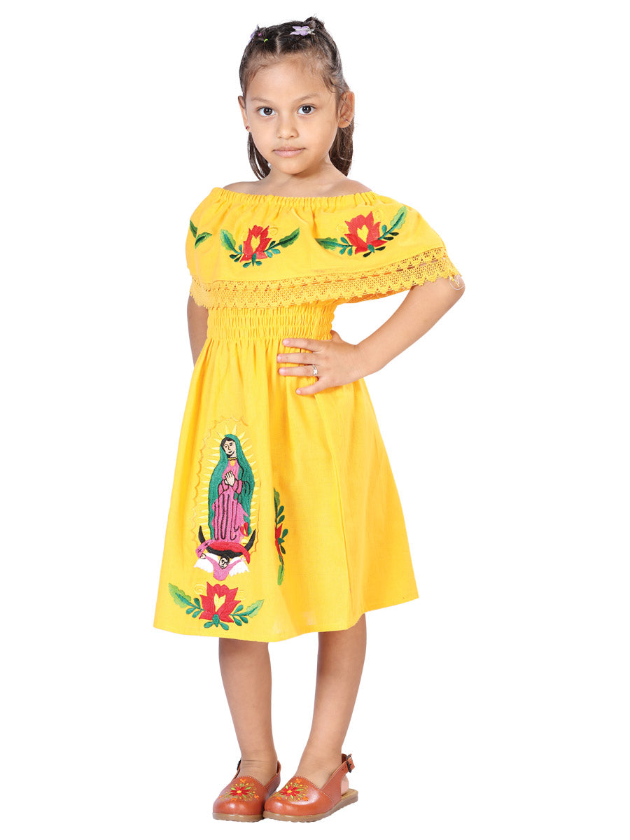 Artisanal Mexican Dress 100% Cotton in Yellow