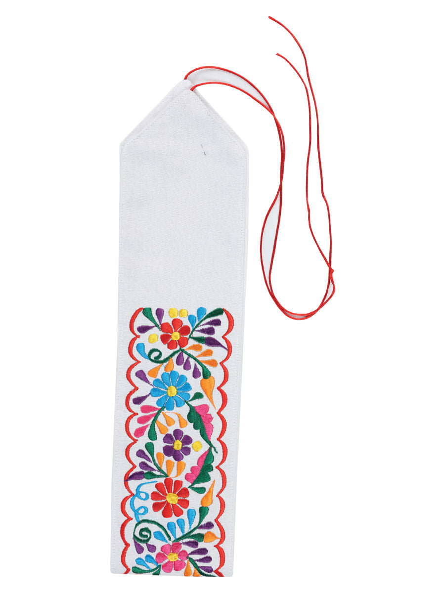 Artisanal Embroidered Belt Floral 100% Acrylic in White