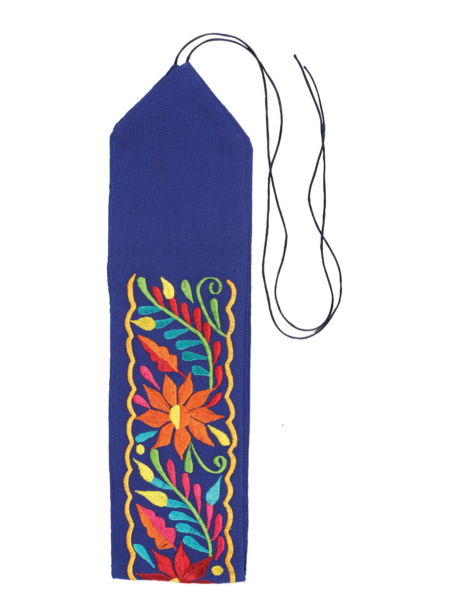 Artisanal Embroidered Belt Floral 100% Acrylic in Blue