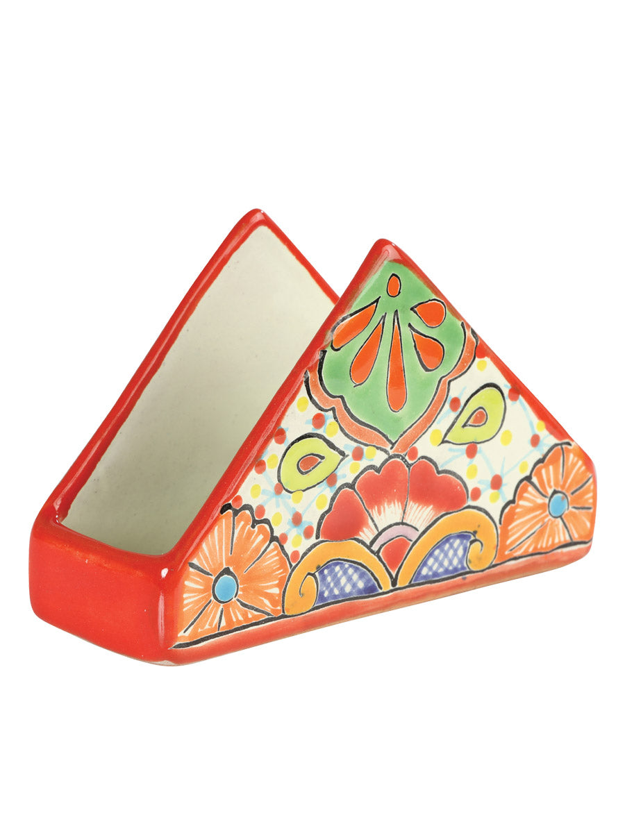Artisanal Decorative Napkin Holder — Talavera in Multicolor