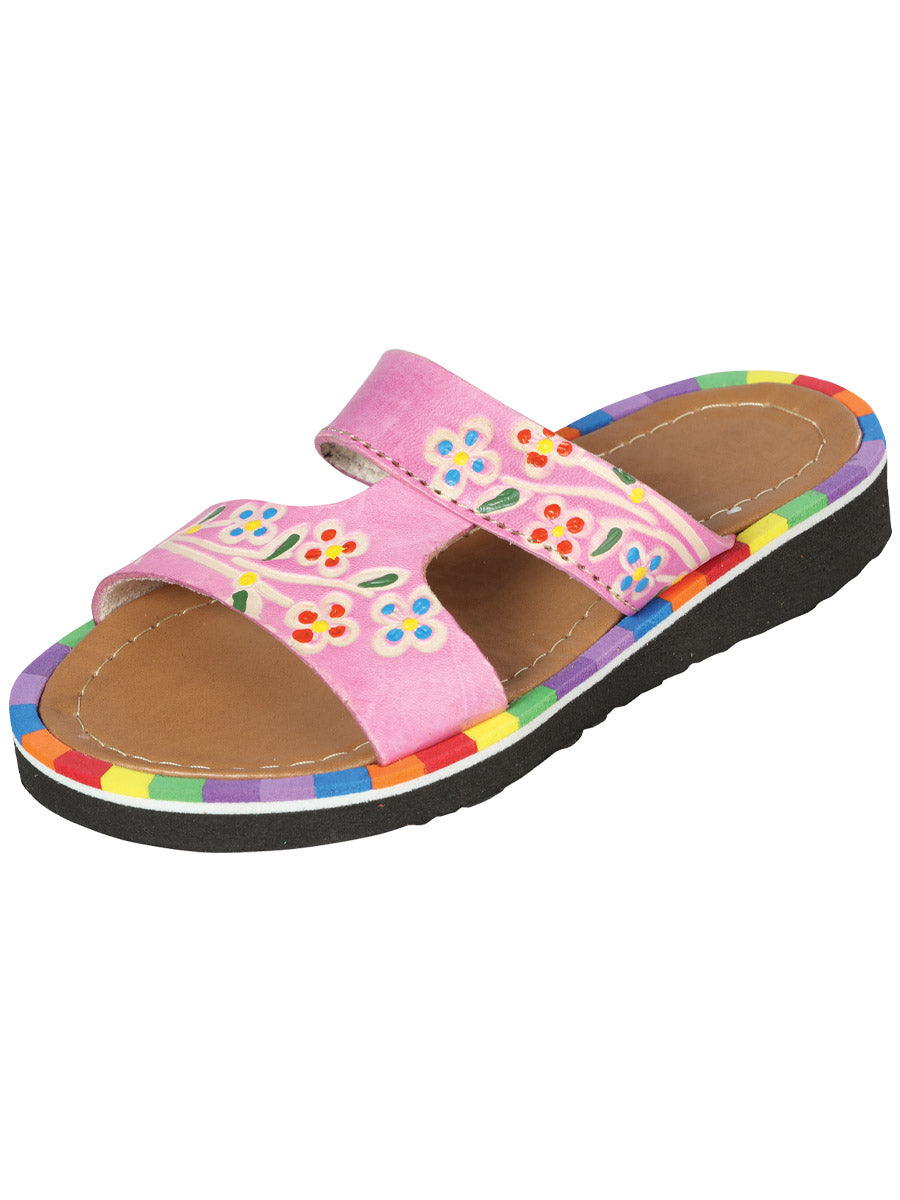 Artisanal Mexican Sandals — Leather in Pink
