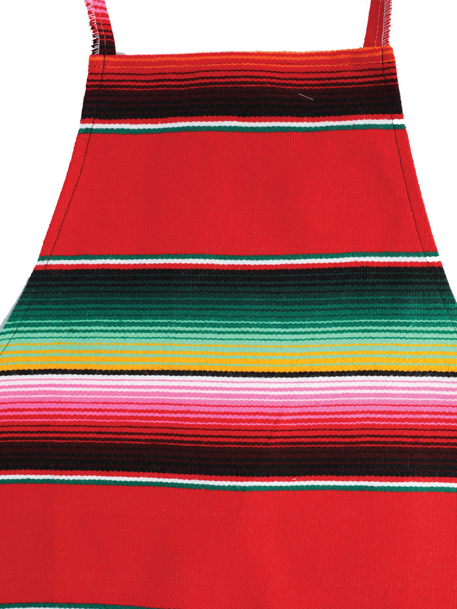 Artisanal Mexican Zarape Apron 100% Acrylan in Red