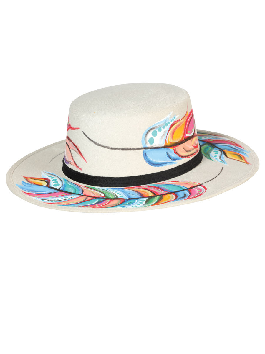 Artisanal Suede Hat — Elegant Pen in Ivory
