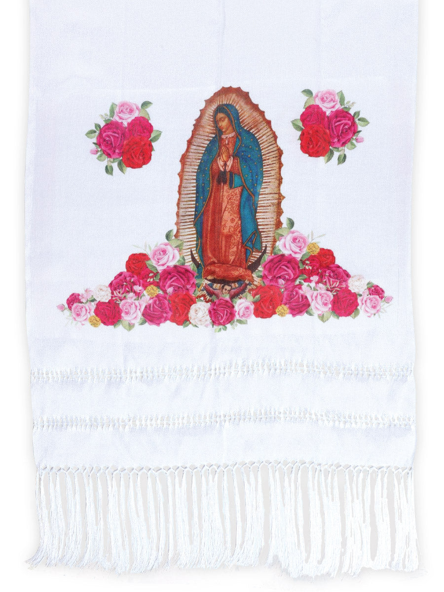 Mexican Shawl 85% Articela, 15% Polyester in White