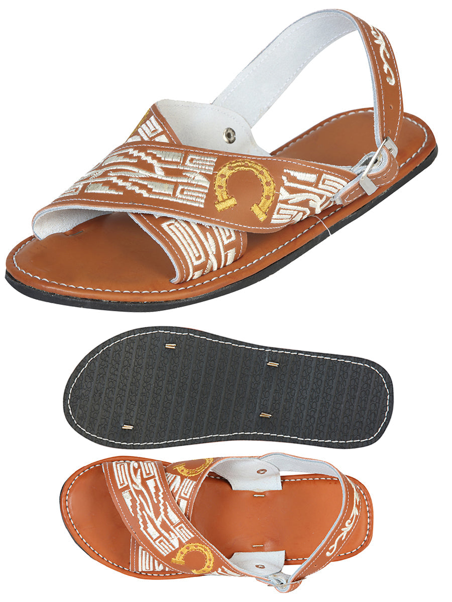 Artisanal Handmade Huarache — 50% Leather and 50% Synthetic Herradura in Natural