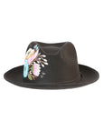 Artisanal Hand-Painted Hat — Suede in Black
