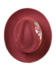 Artisanal Hand-Painted Hat — Suede in Wine