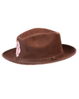 Artisanal Hand-Painted Hat — Suede in Brown