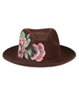 Artisanal Hand-Painted Hat — Suede in Brown